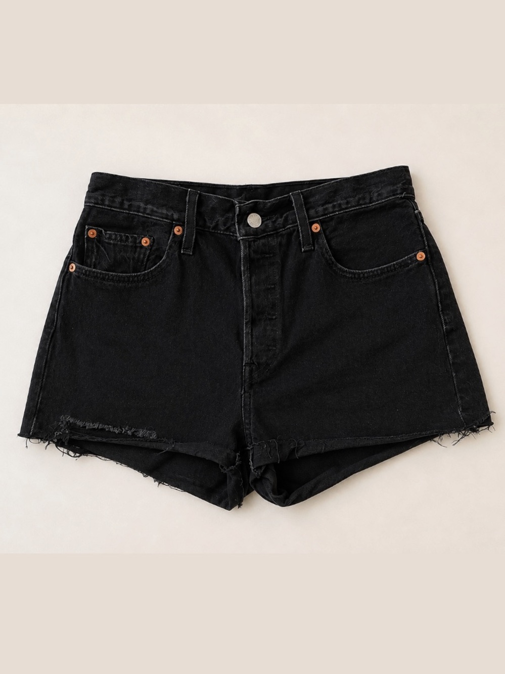 Levi's Black Denim Mid-Rise Women's Shorts (Size W29)